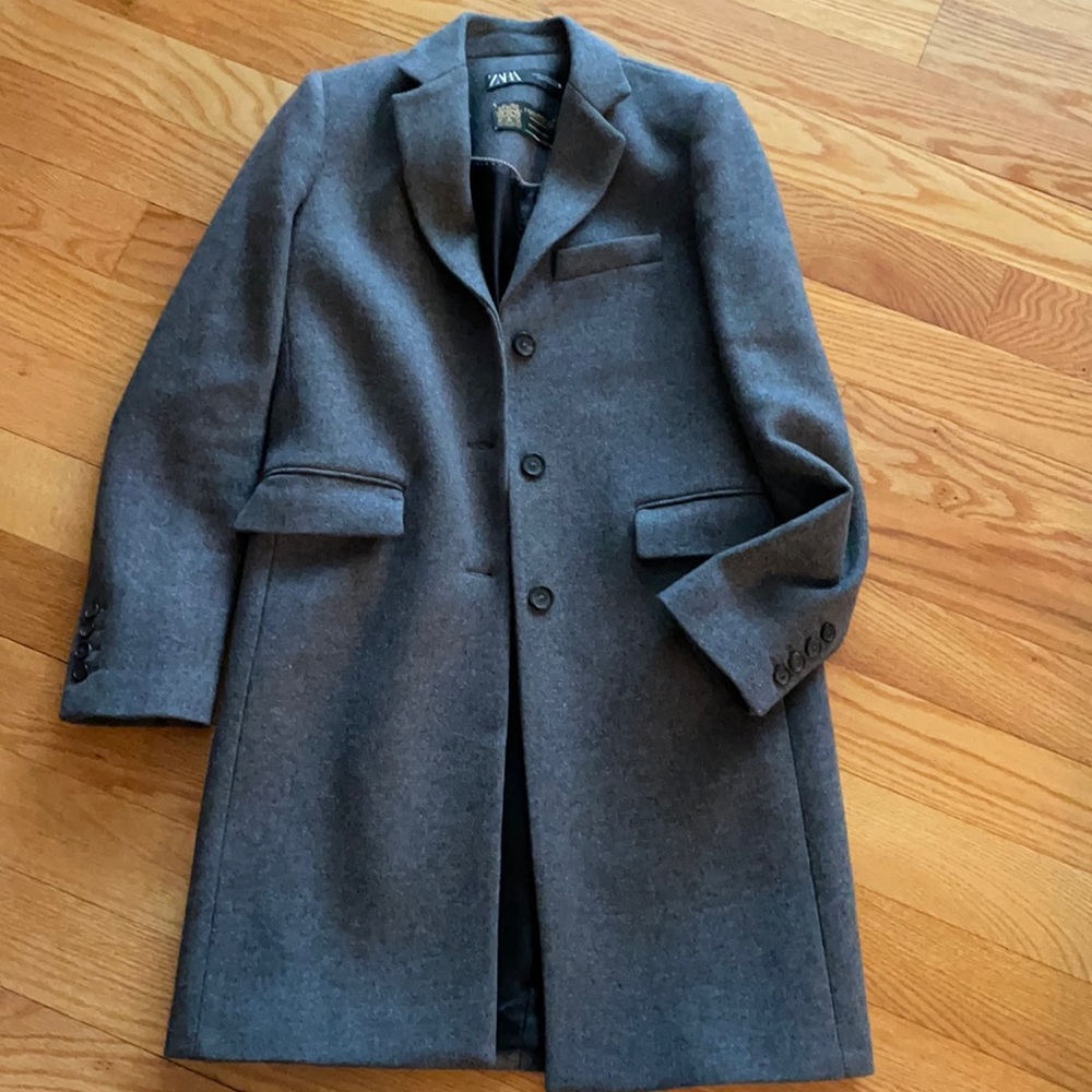 Woman’s button down coat from Zara